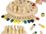 Drewniana logiczna gra pamięciowa – kolorowe kołeczki