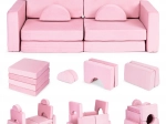 Składana modułowa dziecięca sofa dla 2 dzieci, 10 poduszek ECOTOYS
