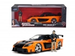 Model samochodu Szybcy i Wściekli 1997 Mazda RX-7 z figurką Han Lue