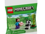 Klocki Minecraft Steve i mała panda