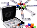Zestaw gier Domino i Mexican Train z metalową walizeczką