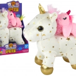 Pluszowy jednorożec z kołysanką – biały ze złotymi gwiazdkami, zestaw