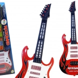 Dziecięca gitara elektryczna ze światłami i melodiami czerwona