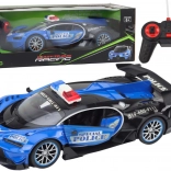 Zdalnie sterowany radiowo samochód policyjny w skali 1:12, niebieski