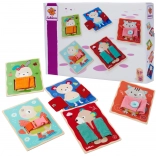 Drewniana gra edukacyjna – tabliczki do ubierania zwierzątek EICHHORN