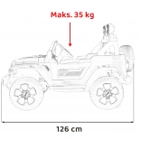 Elektryczny samochód JEEP Wrangler Rubicon dla dzieci z pilotem, czerwony, radio MP3 i koła EVA