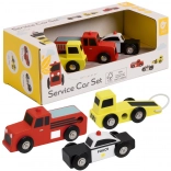 Classic World drewniana autka Policja Straż Pożarna Holownik zestaw 3 szt.