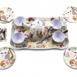 Metalowy zestaw do herbaty dla dzieci, 15 elementów