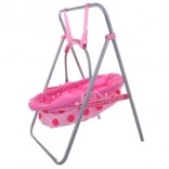 Kołyska dla lalek z metalową konstrukcją