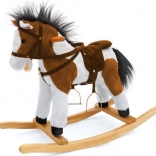 Koń na biegunach brązowo-biały