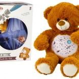 Pluszowy miś usypiający z trybem nocnym i dziennym - brązowy