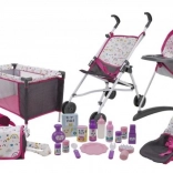 Duży zestaw akcesoriów do lalek, 21 szt.