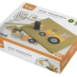 VIGA korkowa tablica z pinezkami – pojazdy budowlane, 45 elementów Montessori