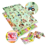 Dwuwarstwowa składana piankowa mata edukacyjna XPE 120 × 180 z niemieckim alfabetem i motywem farmy Humbi