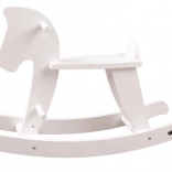 Drewniany konik na biegunach – biały