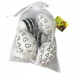 Dekoracyjne plastikowe jajka czarno-białe 4x6 cm