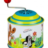 Pozytywka z korbką KRECIK, metalowa 8 cm