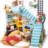 Rolife miniaturowy domek – kącik salonu DIY z oświetleniem LED