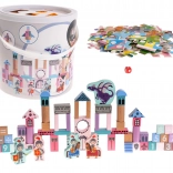 Drewniane klocki zamek z rycerzami dla dzieci 3+