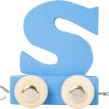 Drewniany wagonik – kolorowy alfabet litera S