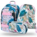 Zestaw BAAGL Skate Leafs: plecak, piórnik i worek