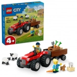 LEGO City Czerwony traktor z przyczepą i owcami