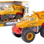 Samochodzik terenowy dinozaur z napędem ciernym pomarańczowy