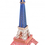 Drewniane 3D puzzle Wieża Eiffla w kolorach Francji