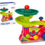 Kolorowa fontanna ze zjeżdżalnią dla piłeczek z dźwiękami