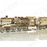 Drewniane puzzle 3D WOODEN CITY ekspres z tendrem i torami, 580 elementów