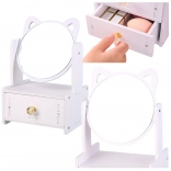 Mini toaletka z lustrem i szufladą z uchwytami