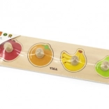 Drewniane puzzle z uchwytami Owoce