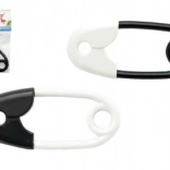 Grzechotka w kształcie agrafki czarno-biała 12 cm