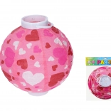 Lampion kula 20 cm na baterie z motywem serduszek
