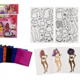 Kreatywny zestaw projektantki mody z foliowymi obrazkami