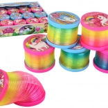 Tęczowa sprężyna z efektem LED – motyw jednorożców