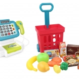 Kasa sklepowa z wózkiem na zakupy ze świetlnymi i dźwiękowymi efektami