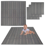 Humbi piankowa mata puzzlowa 9 szt., szara, 180 × 180 × 1 cm