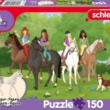 Puzzle Schmidt Schleich – wycieczka do przyrody 150 elementów + figurka