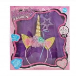 Dziecięcy zestaw kostiumowy Jednorożec – spódniczka tutu, opaska i różdżka