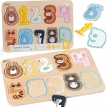 Klasyczne drewniane puzzle z cyframi Montessori 11 szt.