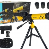 Dziecięcy teleskop astronomiczny z uchwytem na telefon, żółty