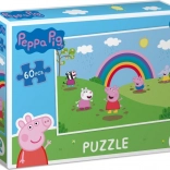 Puzzle Świnka Peppa Tęczowe radości 60 elementów