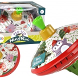 Tradycyjny metalowy bączek z motywem Świętego Mikołaja