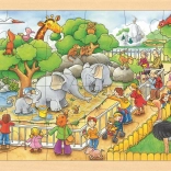 Drewniane puzzle Wizyta w ZOO 24 elementy
