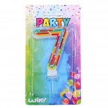 świeczka urodzinowa na tort – cyfra 7, paski