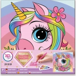 Diamentowe malowanie na ramie Jednorożec 20 × 20 cm