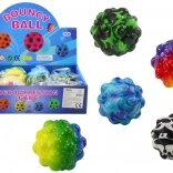 Kolorowa piłka z wypustkami 6,5 cm – skacząca i do ściskania, antystresowa zabawka