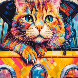 Puzzle 100 elementów Cat Bus Travel – CASTORLAND