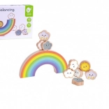 Drewniana balansująca tęcza z chmurkami